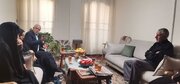 دیدار اوحدی با خانواده شهدای فراجا در حمله تروریستی رژیم صهیونیستی