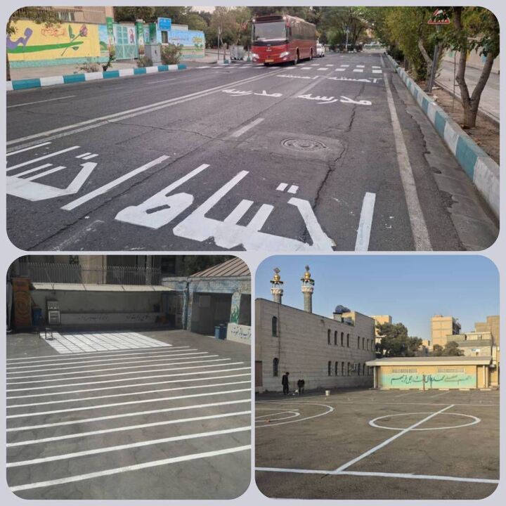 اتمام عملیات خطکشی و ایمنسازی ۵۰ مدرسه در سطح نواحی ۶ گانه اتمام عملیات خطکشی و ایمنسازی ۵۰ مدرسه در سطح نواحی ۶ گانه
