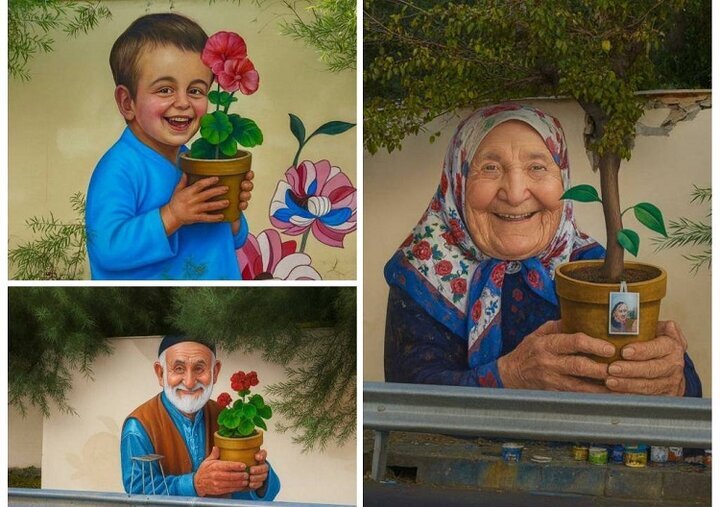 اجرای نقاشی دیواری «طراوت زندگی» در بزرگراه یادگار امام (ره)