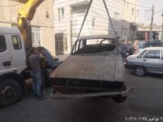 خودروهای فرسوده و رهاشده از معابر منطقه ۱۴ جمع‌آوری می‌شوند