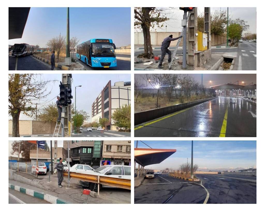 بهبود سیستم روشنائی تنها پایانه اتوبوس‌های تندرو