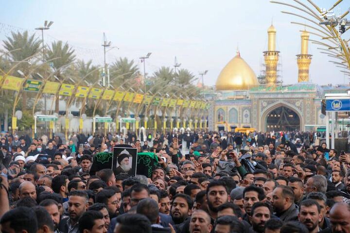 عکس/ تشییع پیکر سید هادی سیستانی در کربلا