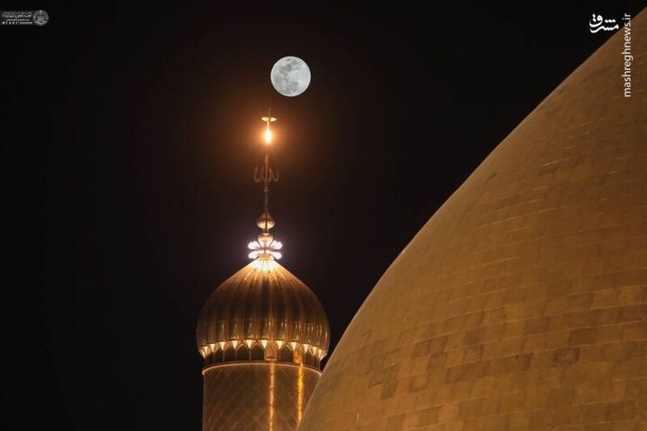 عکس/ ماه کامل شعبان بر فراز حرم امیرالمومنین