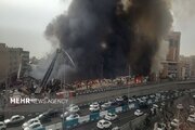 حریق بسیار گسترده یک بازارچه در جنت آباد تهران