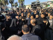 حضور مدیرکل بنیاد شهید و امور ایثارگران مازندران در مراسم تشییع دو پیکر مطهر شهید حملات صهیونی آمریکایی در آمل