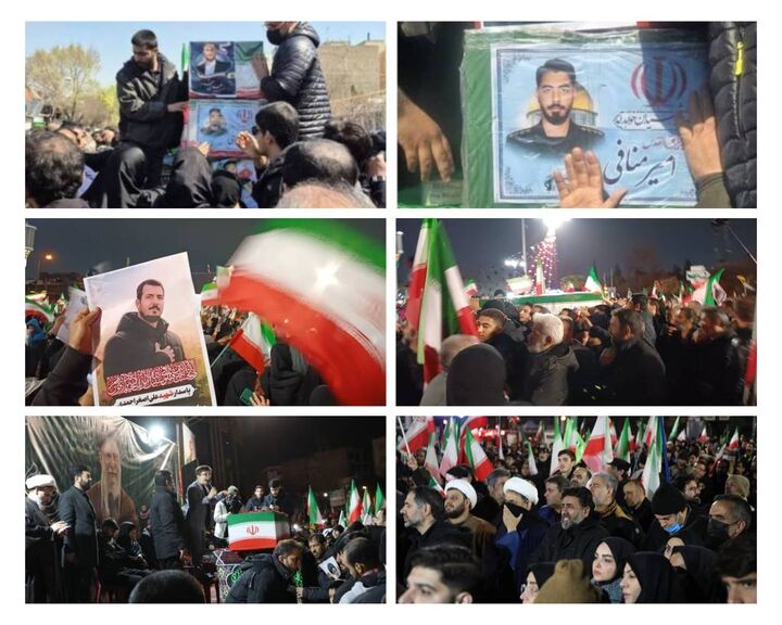 شهروندان ولایتمدار منطقه ۱۸ پیکر مطهر شهدا را تشییع کردند