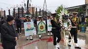 حضور مدیرکل بنیاد شهید و امور ایثارگران مازندران در مراسم تشییع دو پیکر مطهر شهید در میاندورود