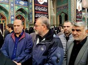 حضور جمعی از معاونان و مدیران بنیاد شهید و امور ایثارگران در مراسم تشییع و تدفین «دریاسالار شهید علی شمخانی»