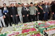 مراسم تشییع پیکر ۵ شهید جنگ رمضان در دشتستان برگزار شد