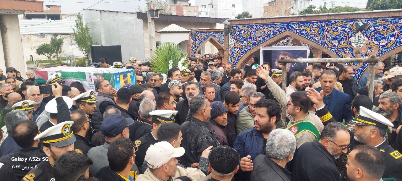 مراسم تشییع سه پیکر مطهر شهدای حملات صهیونی آمریکایی ناو دنا در مازندران
