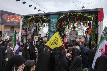 تشییع پیکر ۸ شهید تجاوز آمریکایی صهیونی - قزوین