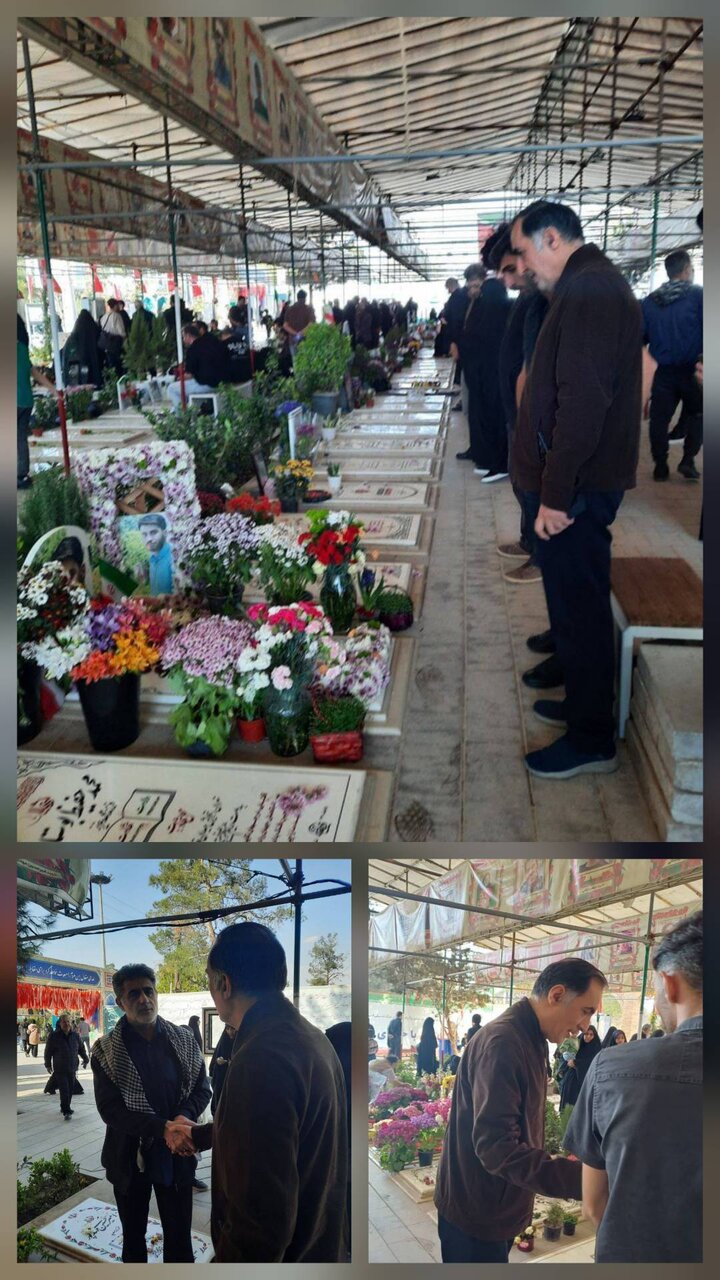 حضور دکتر موسوی در گلزار شهدای قطعه ۴۲ بهشت زهرا (س) در روز آخر تعطیلات نوروزی