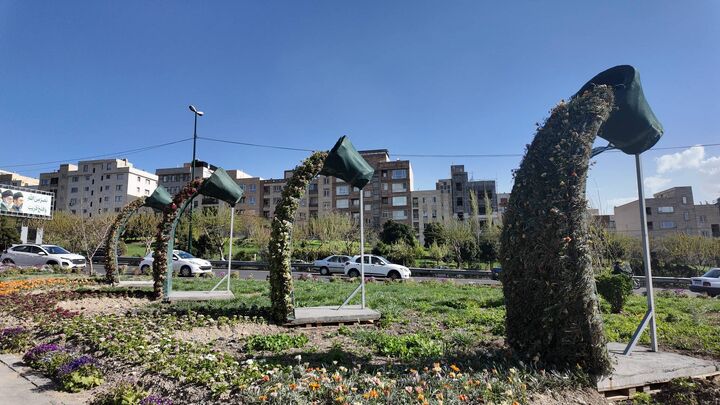 استقرارالمان های توپیاری در ورودی بزرگراه شیخ فضل الله 