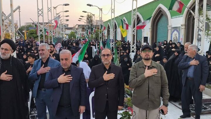 تجدید پیمان مدیرکل بنیاد شهید و امورایثارگران و مسئولین مازندران با آرمانهای شهدا به مناسبت اربعین شهادت قائد امت