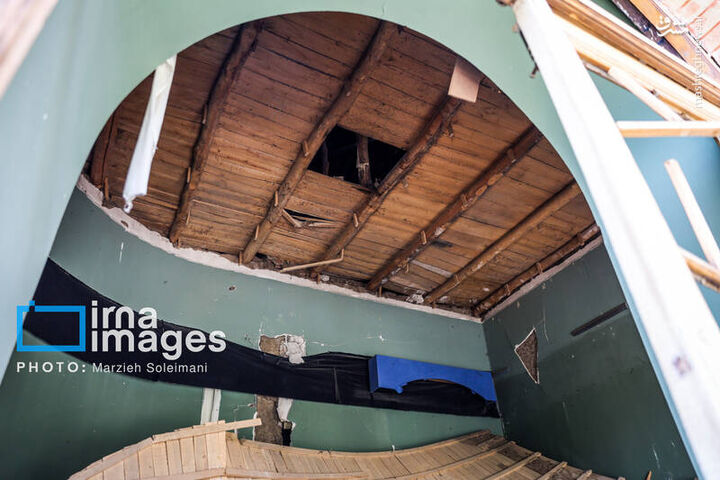 عکس/ خسارات برجا مانده از جنگ رمضان در کاخ سعدآباد