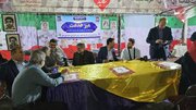 برپایی میز خدمت بنیاد شهید خوزستان در حاشیه مراسمات بیعت با مقام معظم رهبری