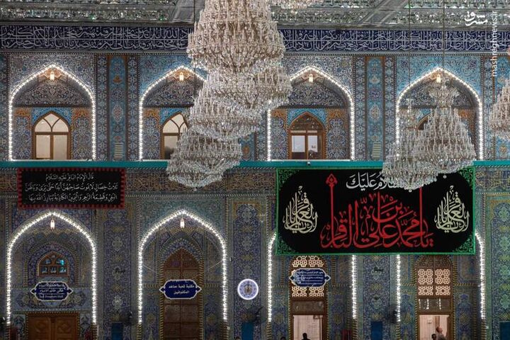 عکس/ کتیبه‌های شهادت امام باقر(ع) در حرم سیدالشهدا