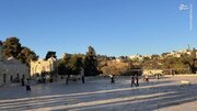 عکس/ غروب زیبای خورشید در صحن مسجدالاقصی