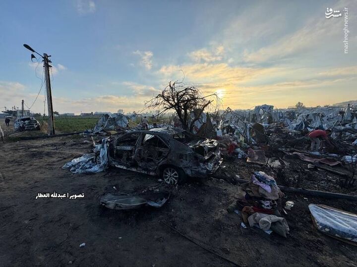عکس/ خسارت گسترده به چادرهای آوارگان در خان‌یونس