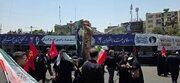 برپایی موکب سازمان فرهنگی، هنری، ورزشی و سیاحتی کوثر با همکاری بنیاد شهید و امور ایثارگران