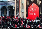 آیین بدرقه و تشییع رهبر شهید در مسجد مقدس جمکران