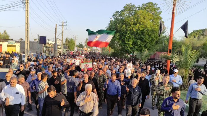 پیکرهای مطهر رزمندگان شهید حملات هوایی آمریکا در گتوند آرام گرفت