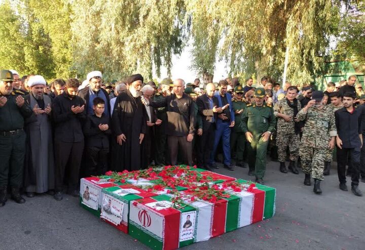 پیکرهای مطهر رزمندگان شهید حملات هوایی آمریکا در گتوند آرام گرفت