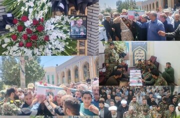 آیین بدرقه و وداع با پیکر مطهر شهید مدافع وطن در کرمانشاه