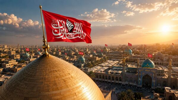 پرچم سرخ خونخواهی روی گنبد مساجد کشور