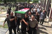 تشییع پیکر مادر شهید سلیبنی مقدم در عباس‌آباد