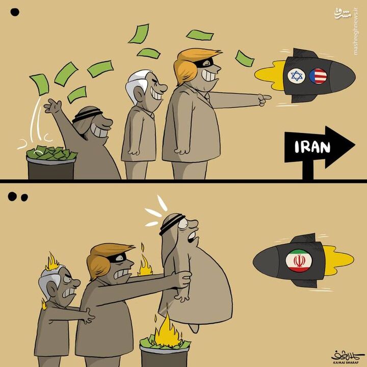 کاریکاتور/ سپر دفاعی آمریکا و اسرائیل به روایت کمال شرف
