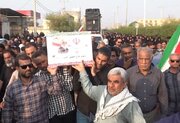 تشییع پیکر جانباز شهید حسین حقیری زاده در رودان هرمزگان