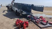 واژگونی و حریق ۲ وانت در اتوبان قزوین-کرج