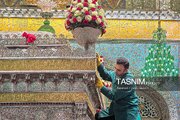 تنظیف ضریح مطهر امام رضا علیه‌السلام