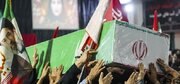 پیکر مطهر شهید هوشنگ کاظمیان جزی در گز برخوار آرام می‌گیرد
