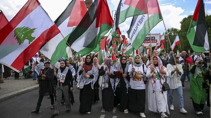 راهپیمایی صدها نفر در برلین در حمایت از حقوق فلسطینیان