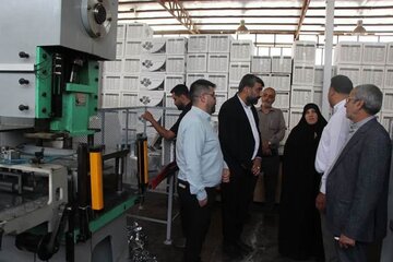 معاون تعاون و امور اجتماعی بنیاد از کارگاه تولیدی کارآفرینان شاهد و ایثارگر کرمان بازدید کرد