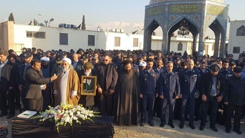 پیکر همسر خلبان شهید لشکری تشییع شد